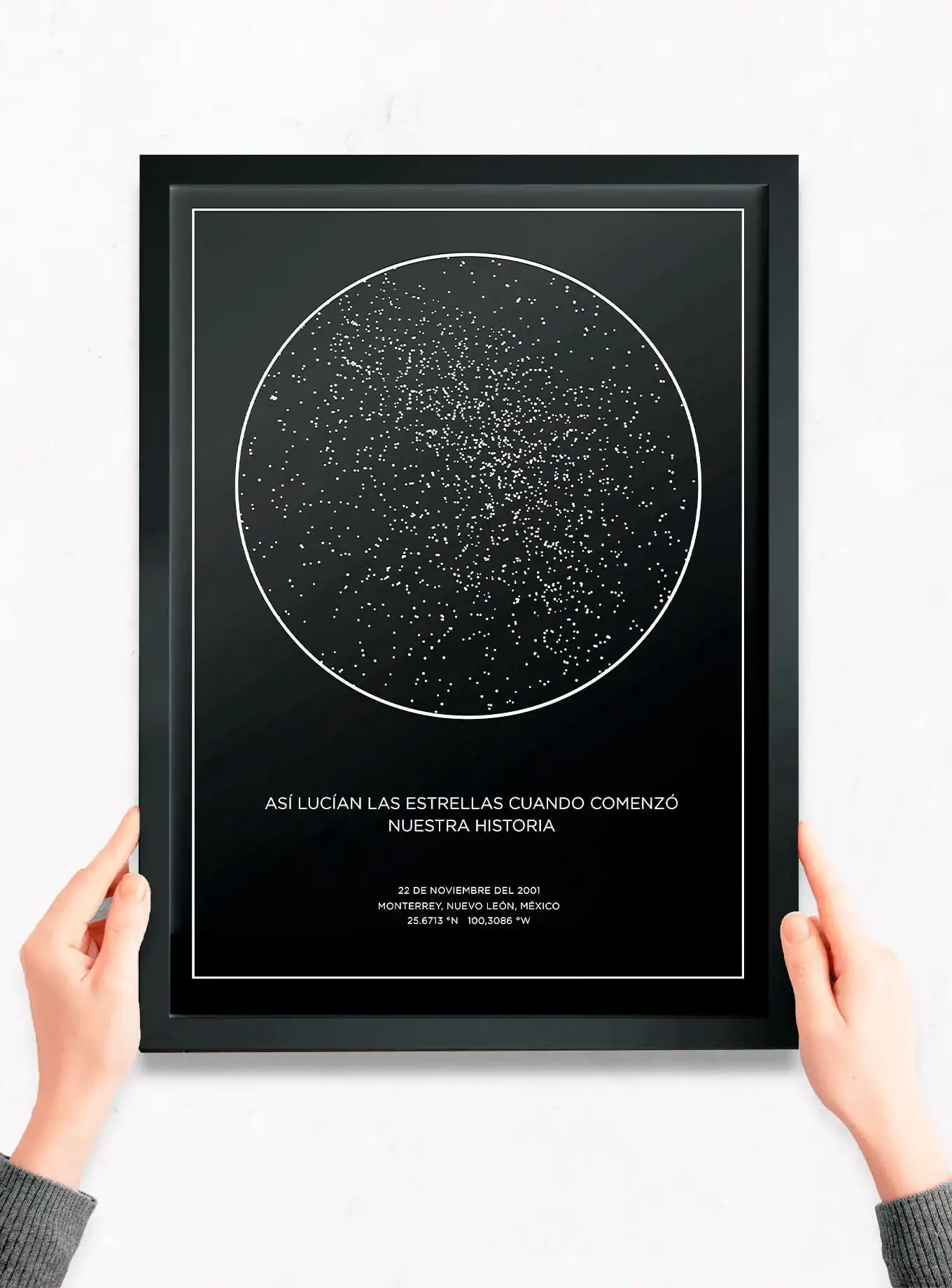 Mapa estelar con estrellas 30x40 cm